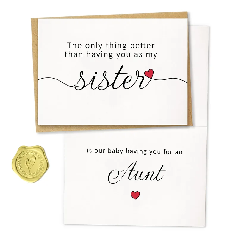 New Aunt Card: A Sweet Reveal for the Sister Who Is Becoming an Aunt