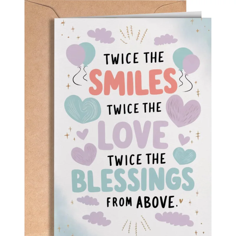 Twice the Blessings Card for Twins and Twin Parents