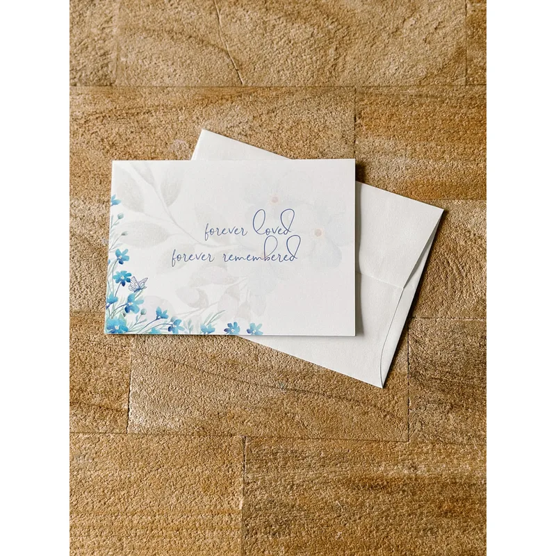 Forget Me Not Card with Blue Blossoms and Heartfelt Words