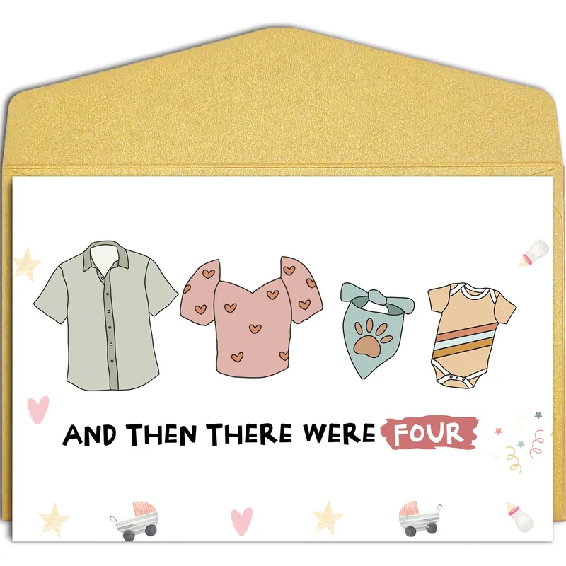 New Family of Four Card: And Then There Were Four