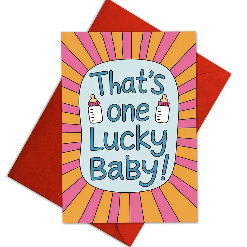 That's One Lucky Card for a New Baby Celebration