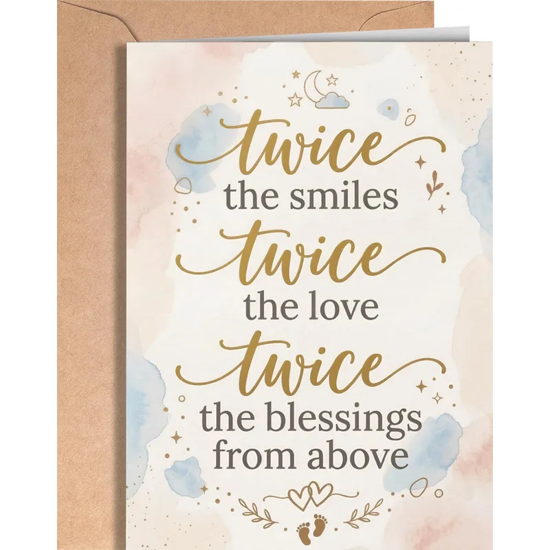 Twins Pregnancy Card with Twice the Smiles and Love