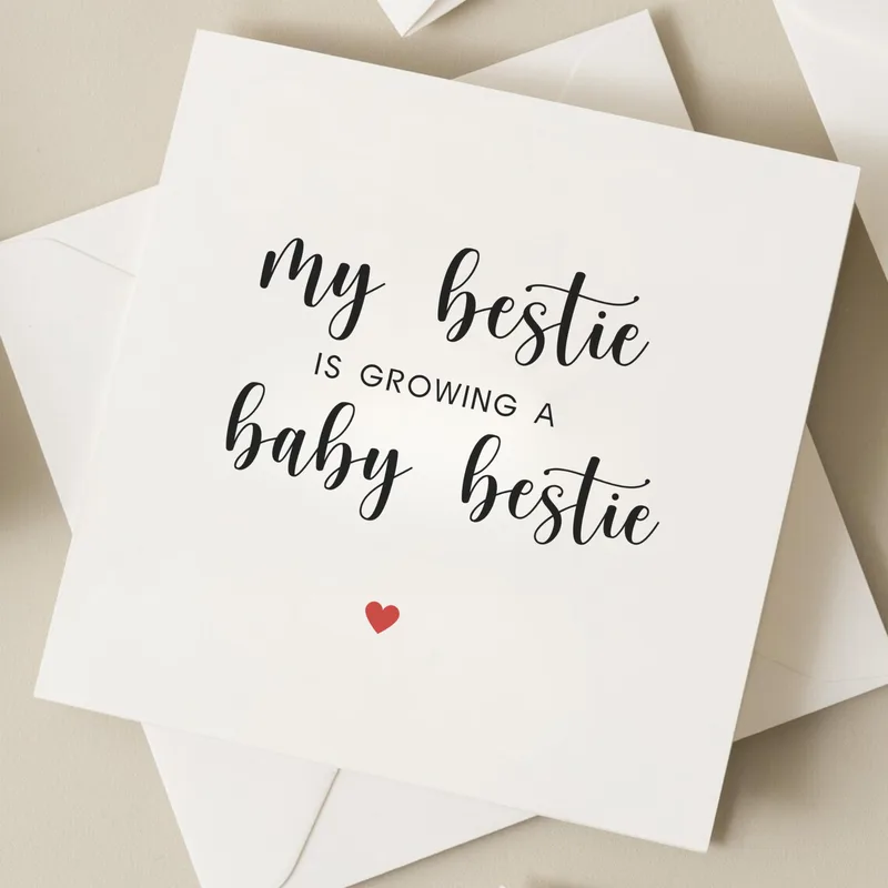 Best Friend Pregnant Card with a Cute Baby Bestie Message