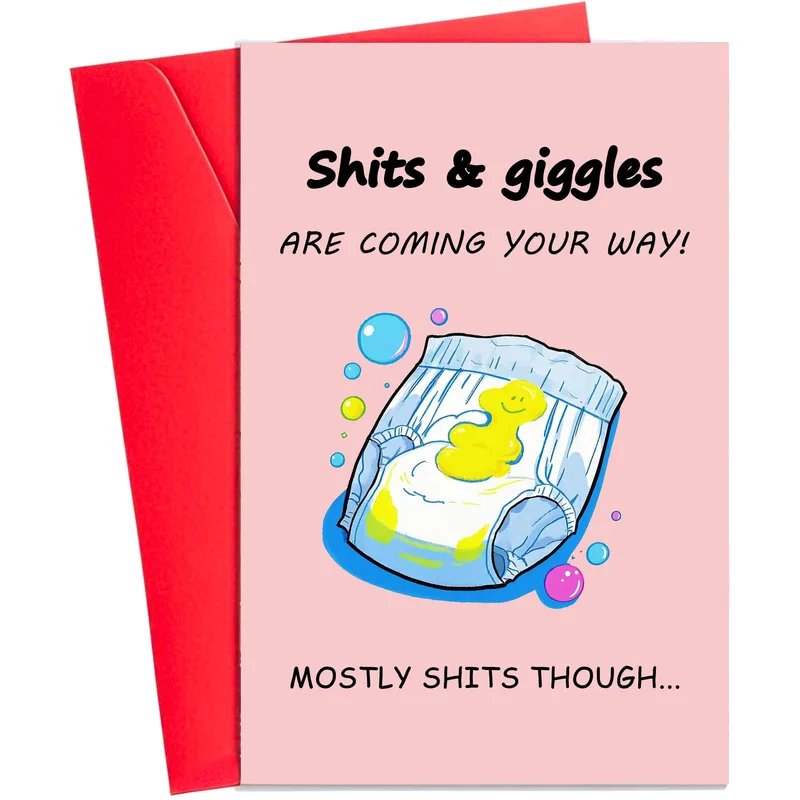 Shits & Giggles Card: A Baby Diaper Joke for New Parents