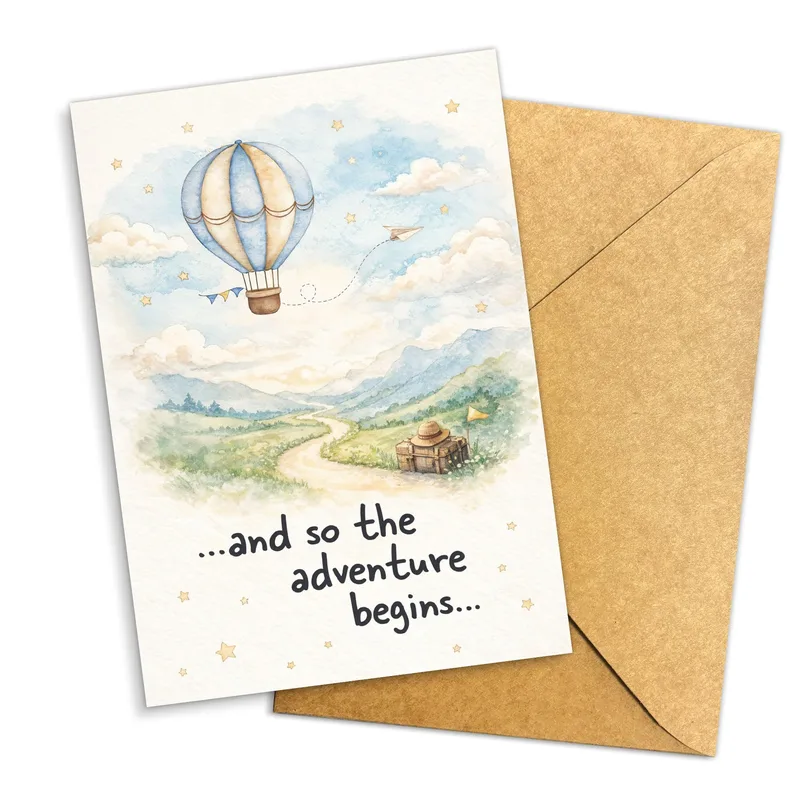 And So the Adventure Card for a New Baby Arrival