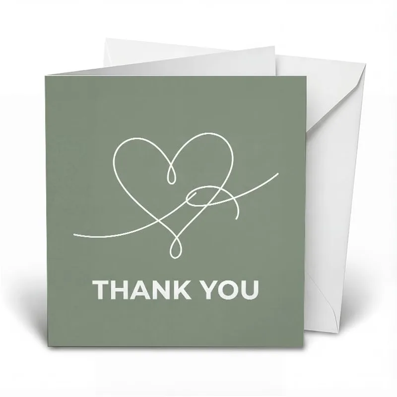 Minimalist Heart Thank You Card for Every Kind Gesture