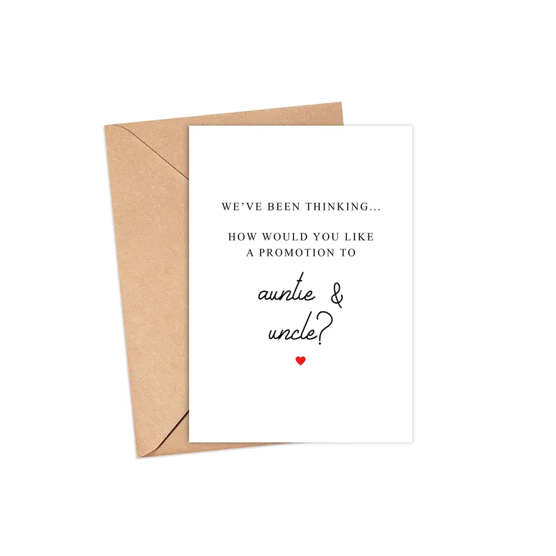 Promotion to Auntie Card for Your Sibling News