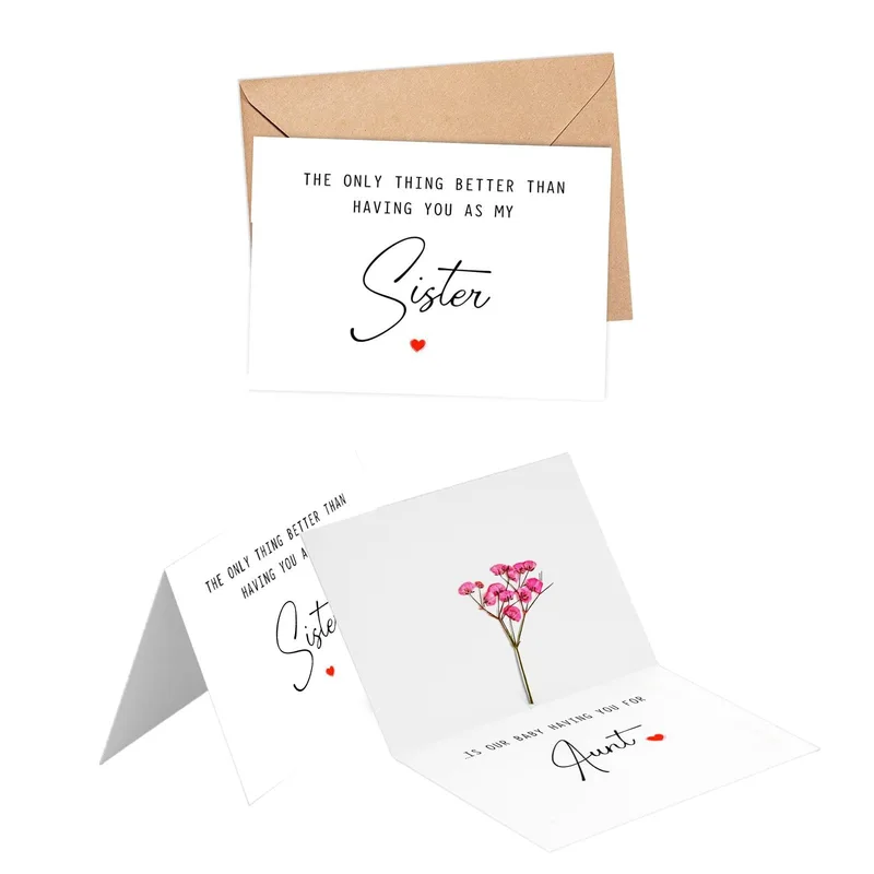 The Only Thing Better Card: Pressed Baby's Breath for a Sister