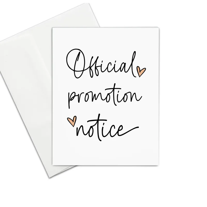 Promotion Announcement Card with Official Promotion Notice Script