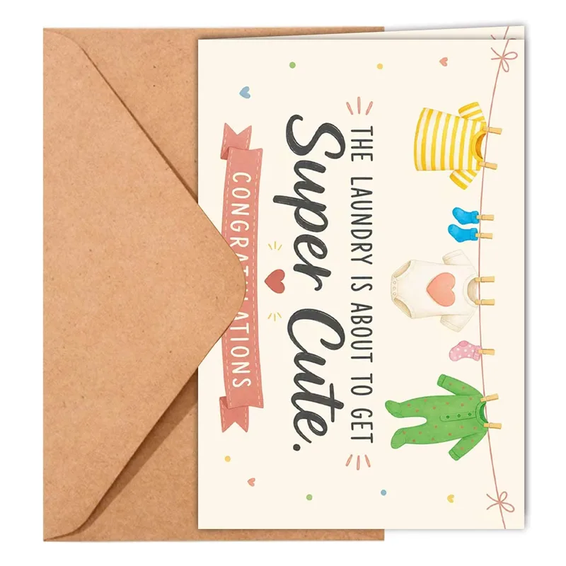 The Laundry Card: A Cute New Baby Congratulations Card