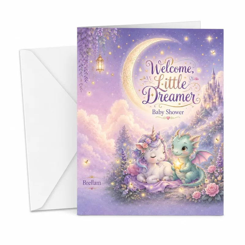 Little Dreamer Card for a Baby Shower Welcome