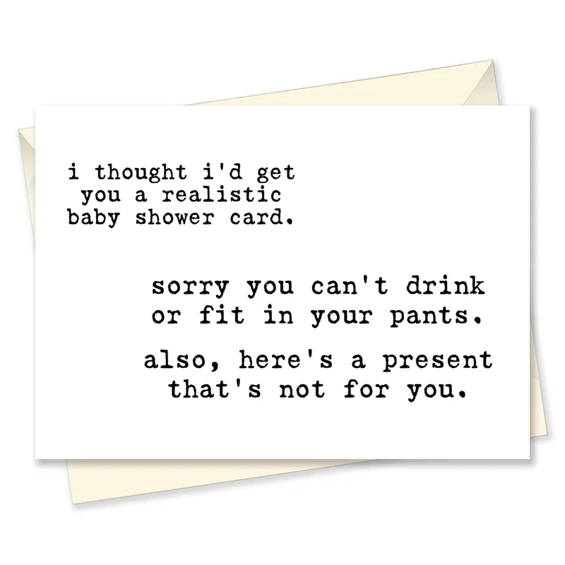 Pregnant Friend Card: A Funny Typewriter Joke for Expecting Moms