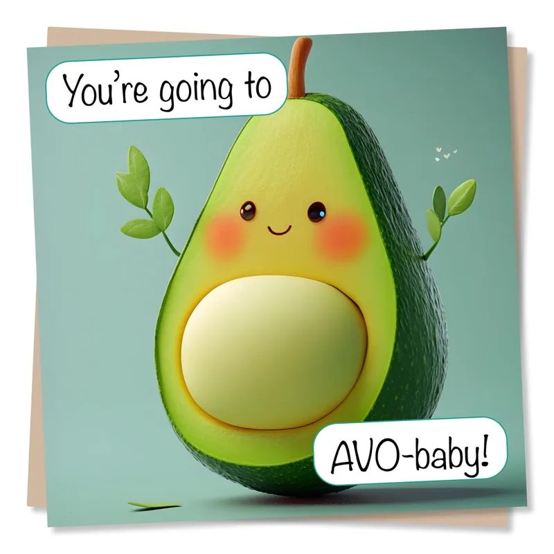 Cute Avocado Pregnancy Card: Avo Baby Joy