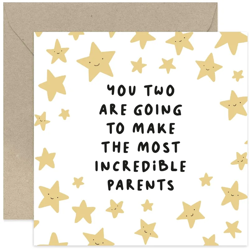 You Two Are Going Card for Expecting Parents with Smiling Stars