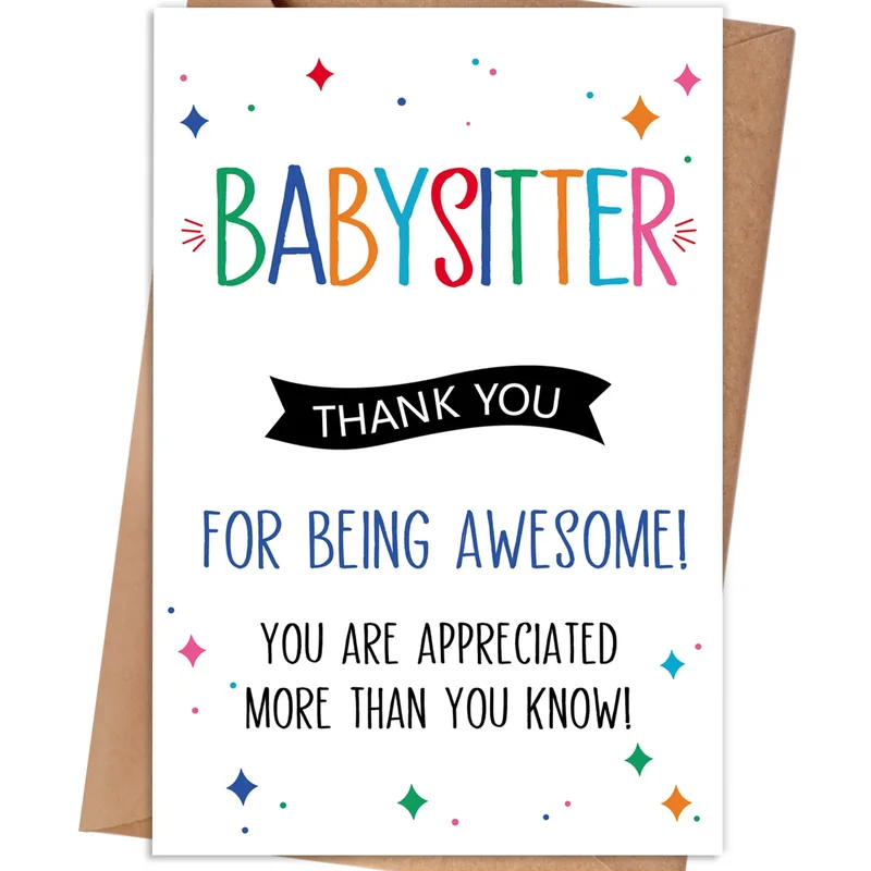 Babysitter Thank You Card for the Caregiver Who Makes Life Easier