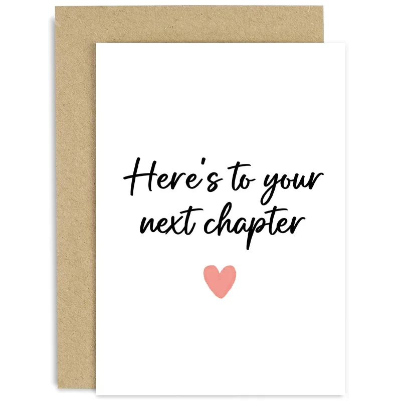 Minimal Pink Heart Card for Leaving Coworker or New Chapter
