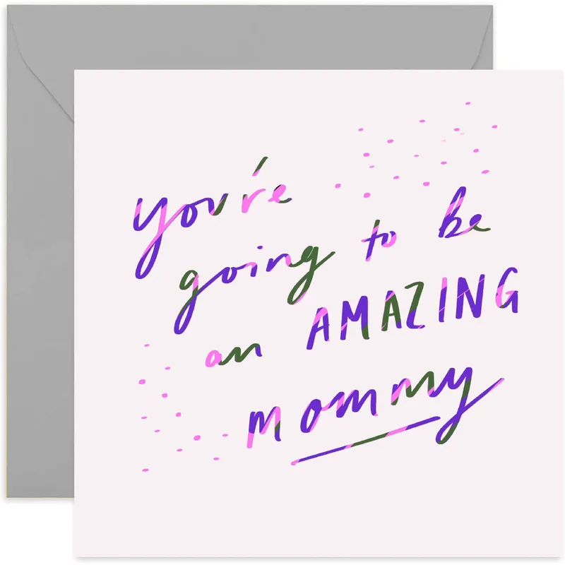 You're Going Card for New Mom with Neon Purple Script