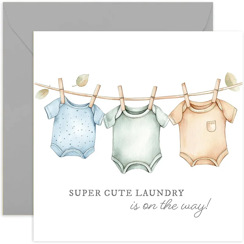 Super Cute Laundry Card for Expecting Parents and New Baby