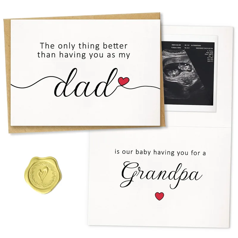 Pregnancy Announcement Grandpa Card featuring a witty message
