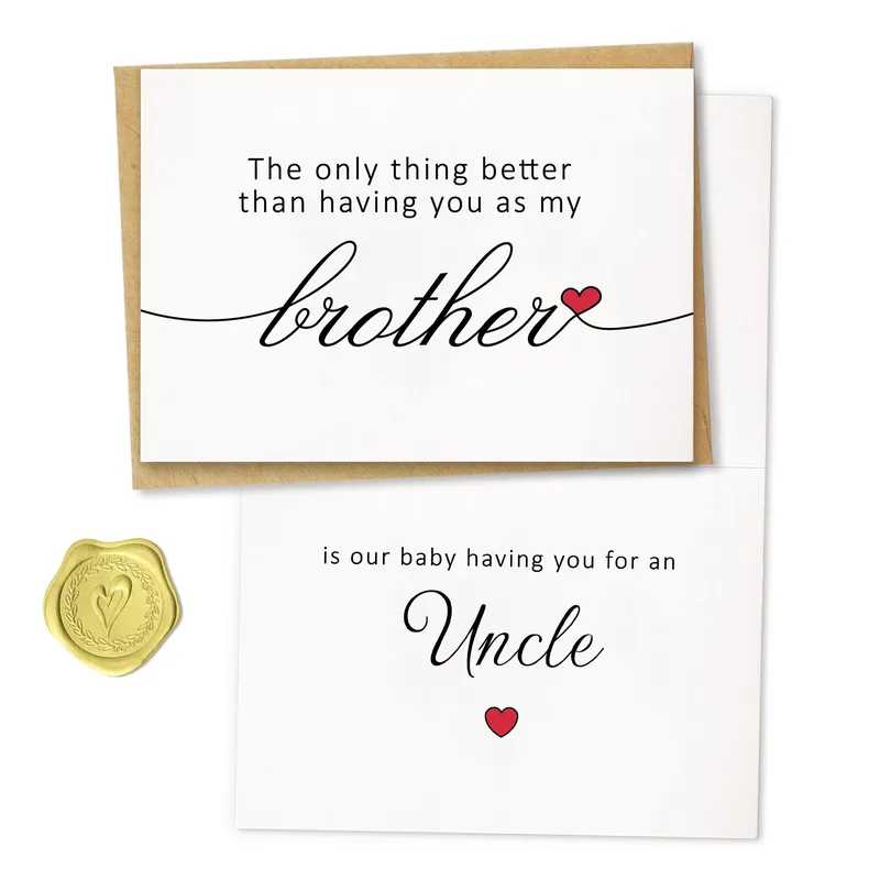 Uncle Pregnancy Announcement Card for Brother and New Baby