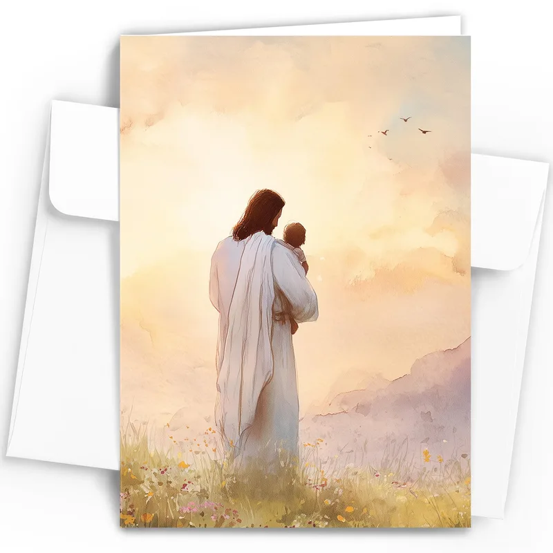 Soft Jesus Child Sympathy Card – Greeting Card in natural