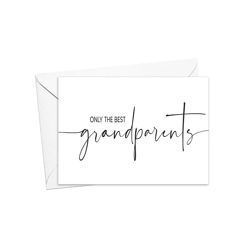 Minimalist Black Script Text Card Celebrating Grandparents