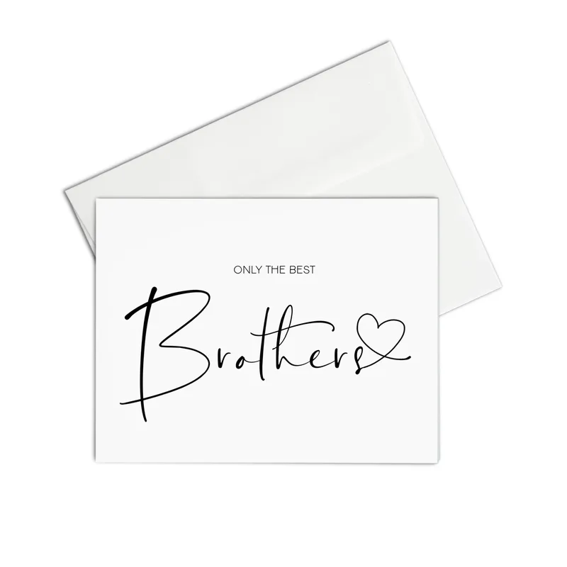 Black Script Minimalist Card: Only the Best Brothers Pregnancy Reveal