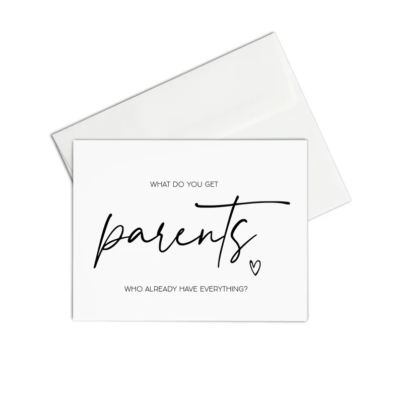 White Minimal Black Script Card: Parents Who Have Everything
