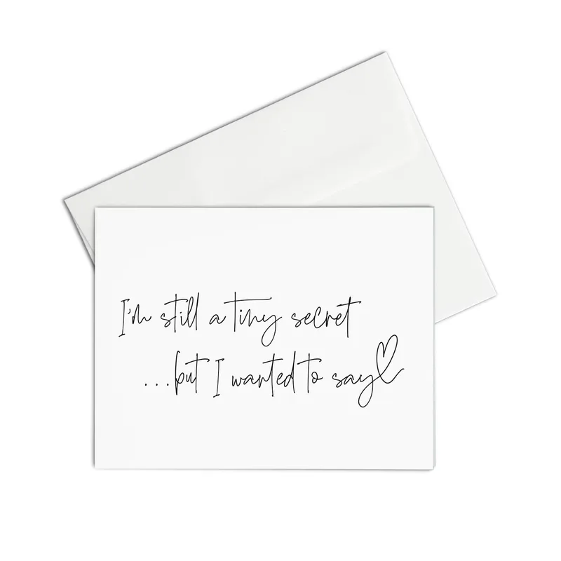 Script White Card Pregnancy Card featuring a handwritten message