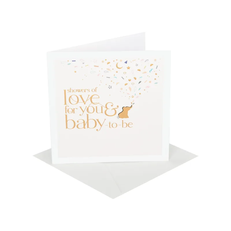 Confetti White Card Baby Shower Card: Love for You and Baby-to-Be