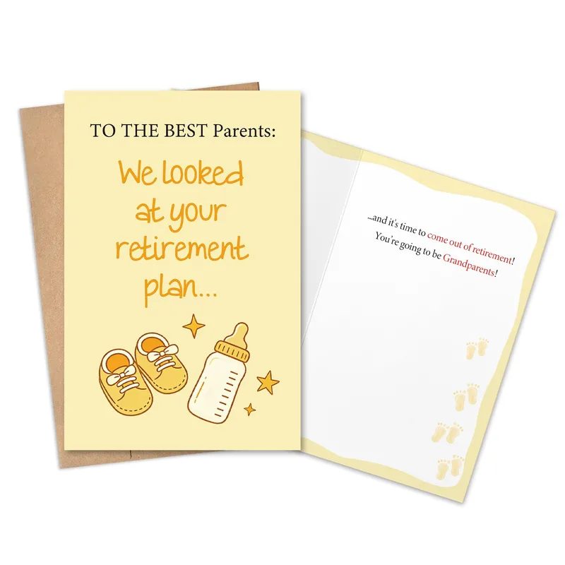 Baby Booties Bottle Pregnancy Card for Grandparents