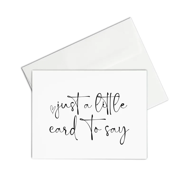 Black Script White Card: A Minimalist Pregnancy Announcement