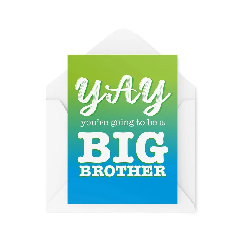 Blue Gradient Bold Pregnancy Card: Yay You're Going to Be