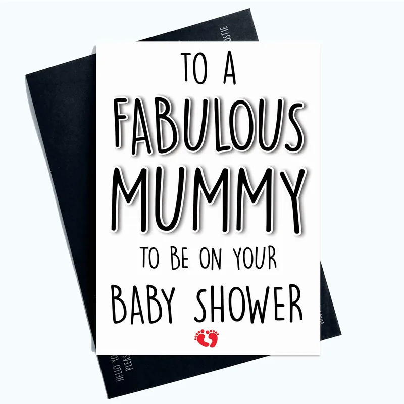 White Bold Type Baby Shower Card Celebrates the Future Mom