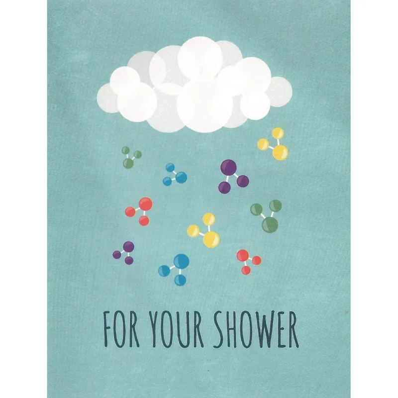 Teal H2O Molecules Cloud Card for a Science-Loving New Parent