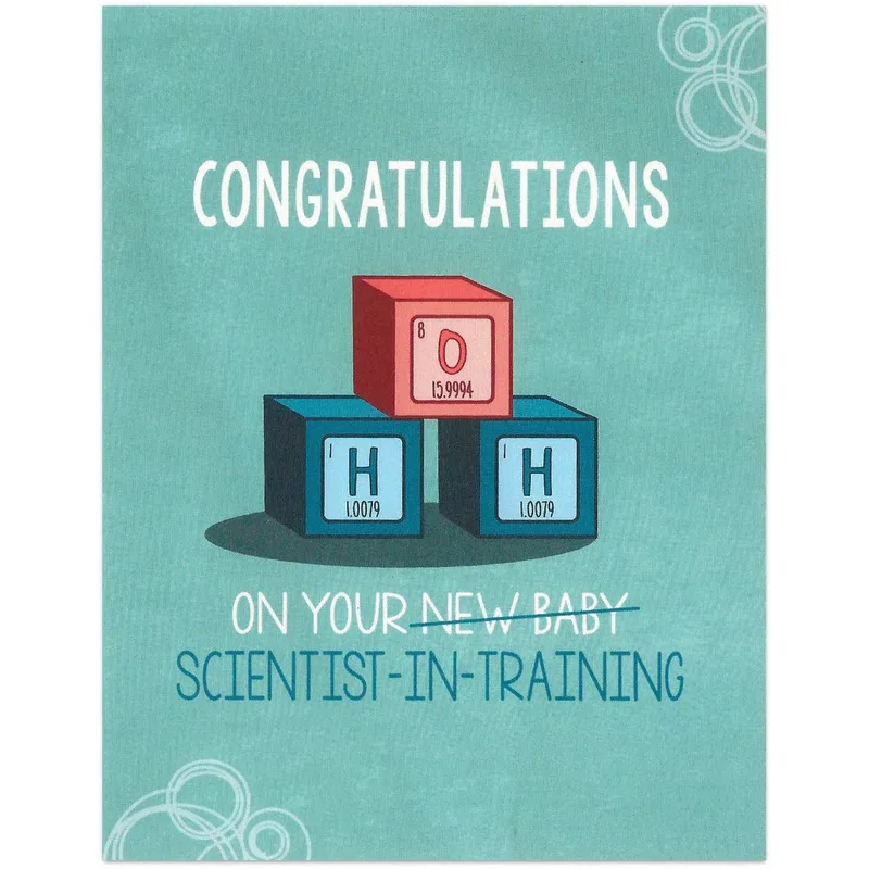 Baby Blocks H2O New Baby Card for Future Scientists