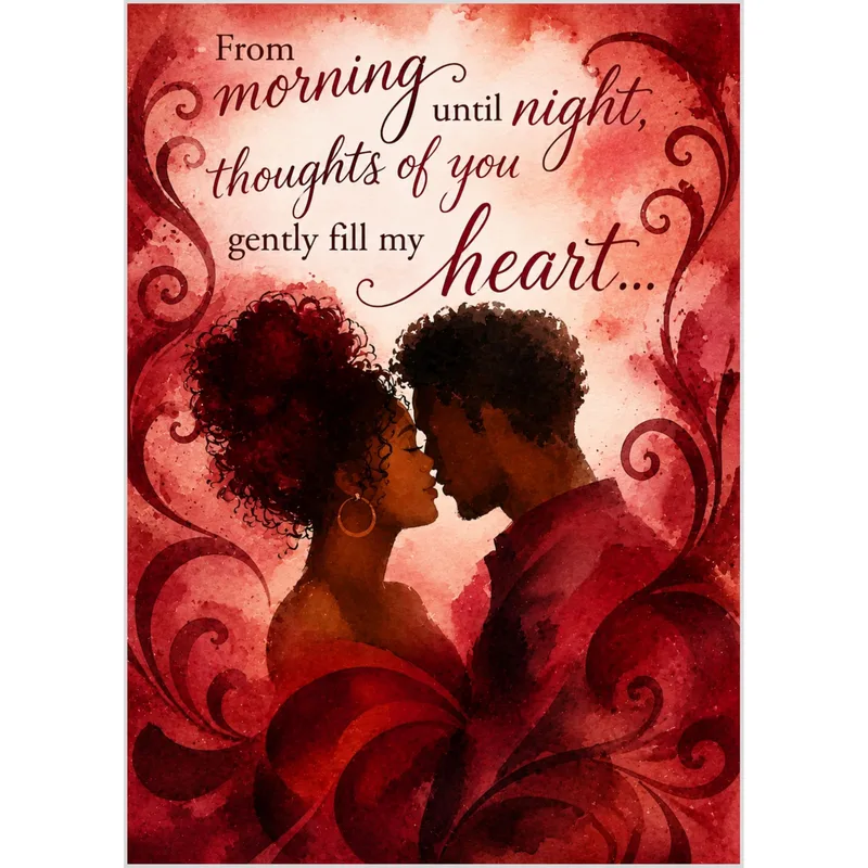 Silhouette Couple Swirls Love Card for New Baby Romance