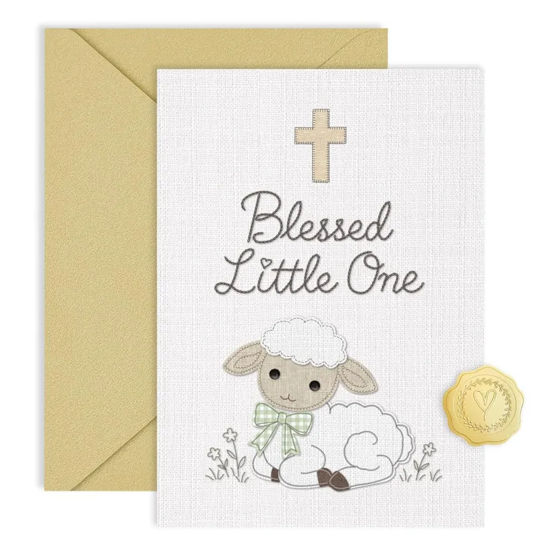 Lamb Gold Envelope Card – Greeting Card in natural