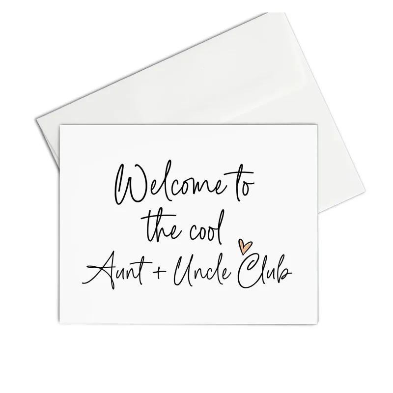 Welcome to the Cool Card for New Aunts and Uncles