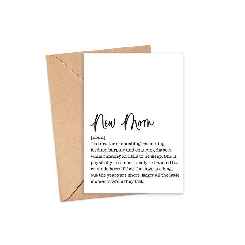 White Dictionary Definition Card: A New Mom Greeting Card