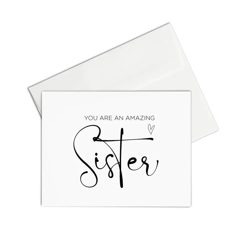 You Are an Amazing Sister Card for New Baby Announcements