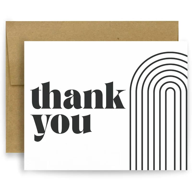 Arches Modern Minimal Thank You Card for Bold Gratitude