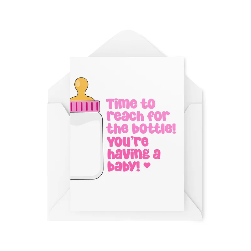 Baby Bottle Drawing New Baby Card Celebrates Incoming Parent