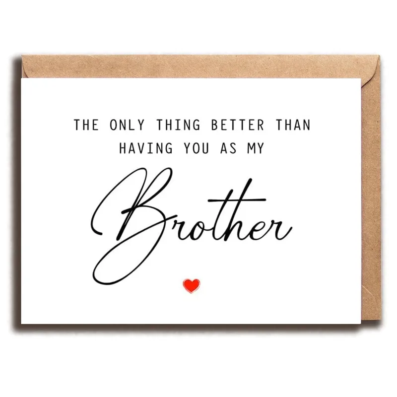 Black Script Brother Minimal Card for New Baby Announcement
