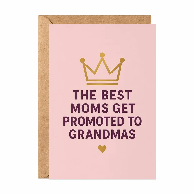 Crown Pink Card Pregnancy Card for Grandmas-to-Be
