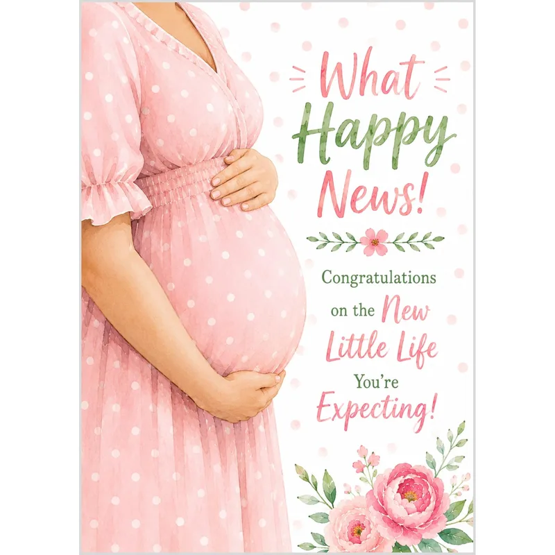 Dress Pregnant Belly Pregnancy Card Celebrating New Little Life