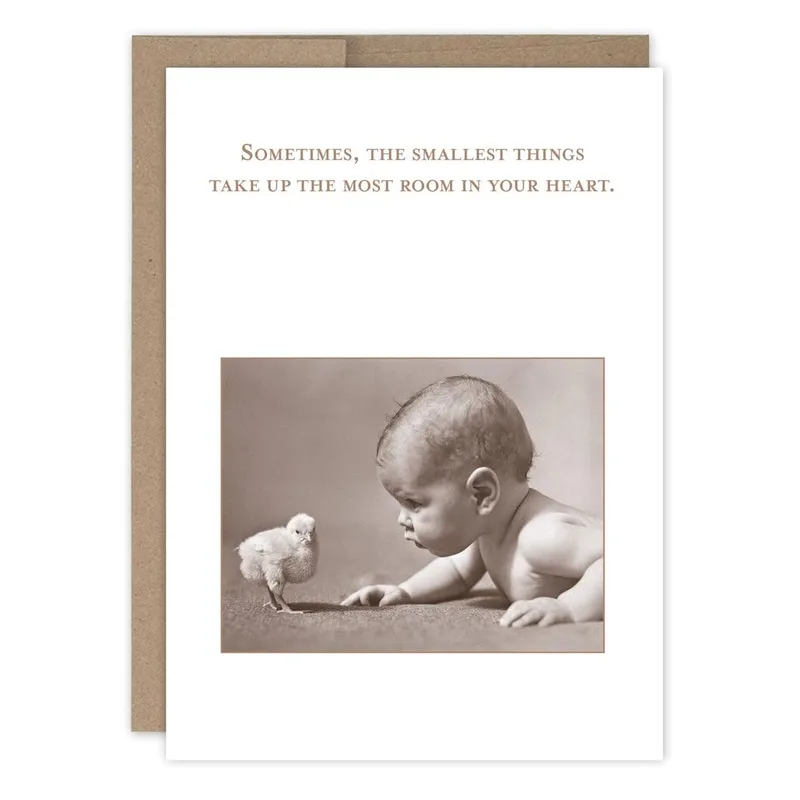 Baby Photo Card New Baby Card: Small Things Take Up Room in Your Heart