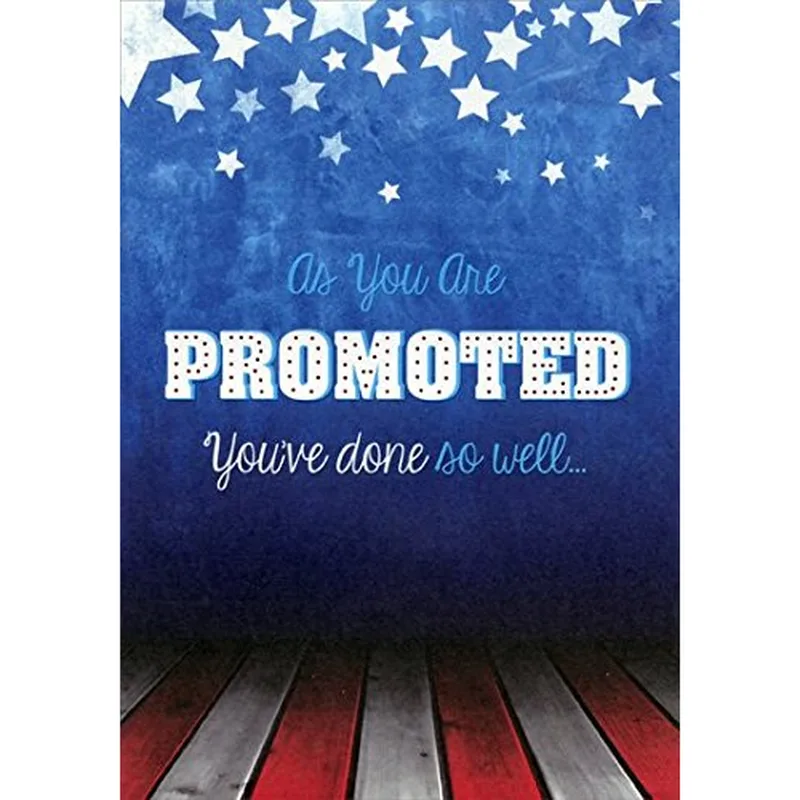 Job Promotion Card with a blue star field