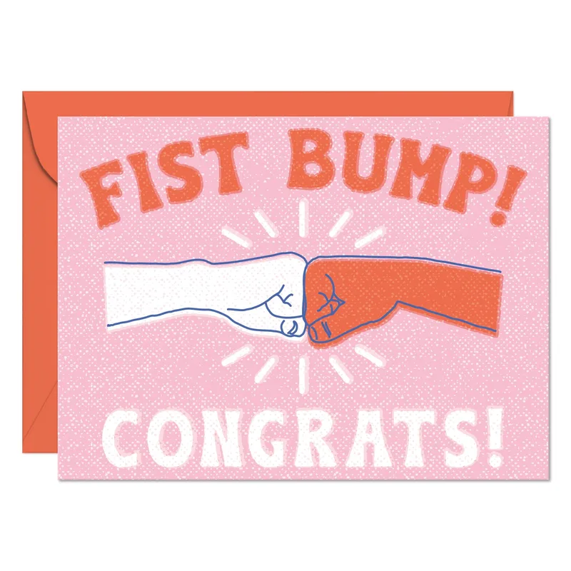 Fist Bump Art Congratulations Card for a Modern High Five