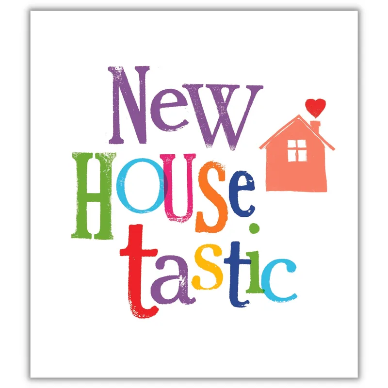 Letters House Icon New Home Card Celebrating a Fresh Start